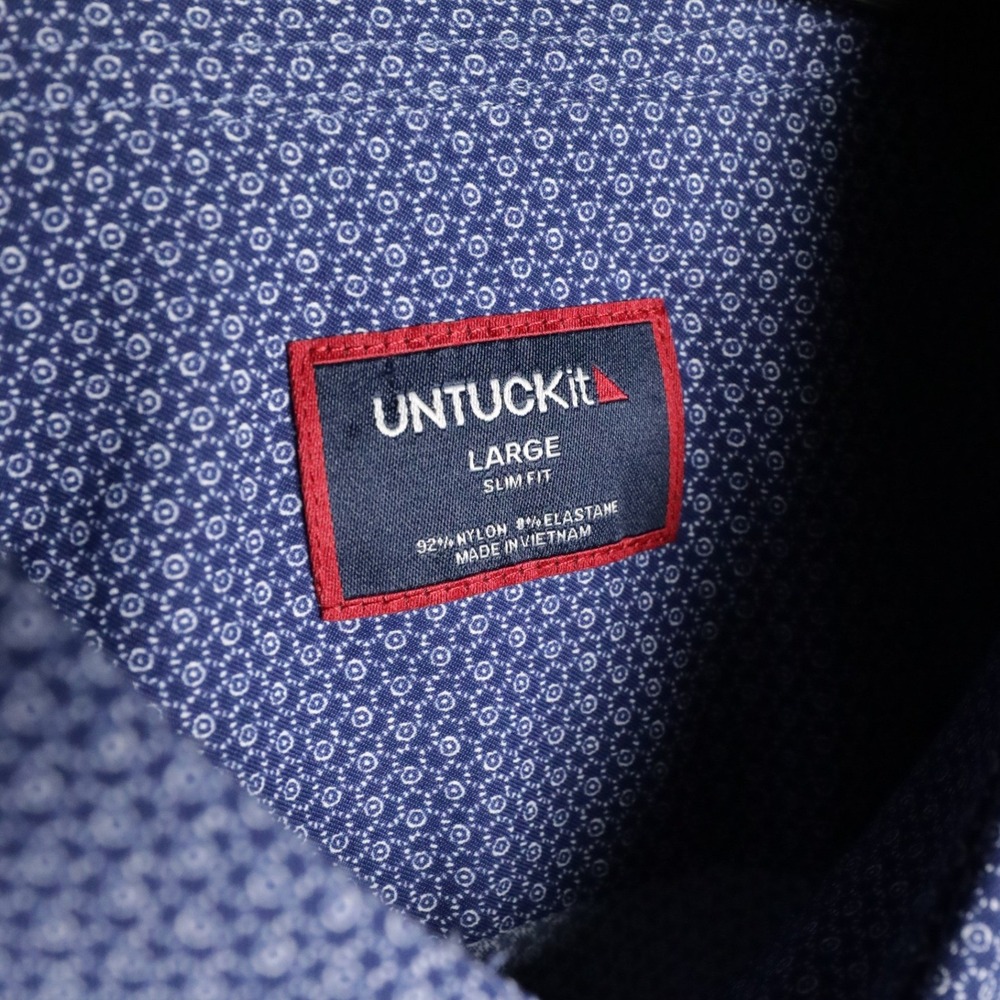 2x UNTUCKit Mens Large Slim Fit‎ Button Down Long Sleeve Shirt Blue/Maroon - Picture 4 of 15